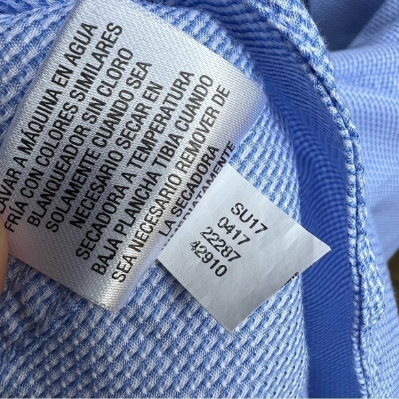 Alfani Men’s Performance Blue Button Front Shirt, Size Large 16-16.5 34-35 - Picture 7 of 10